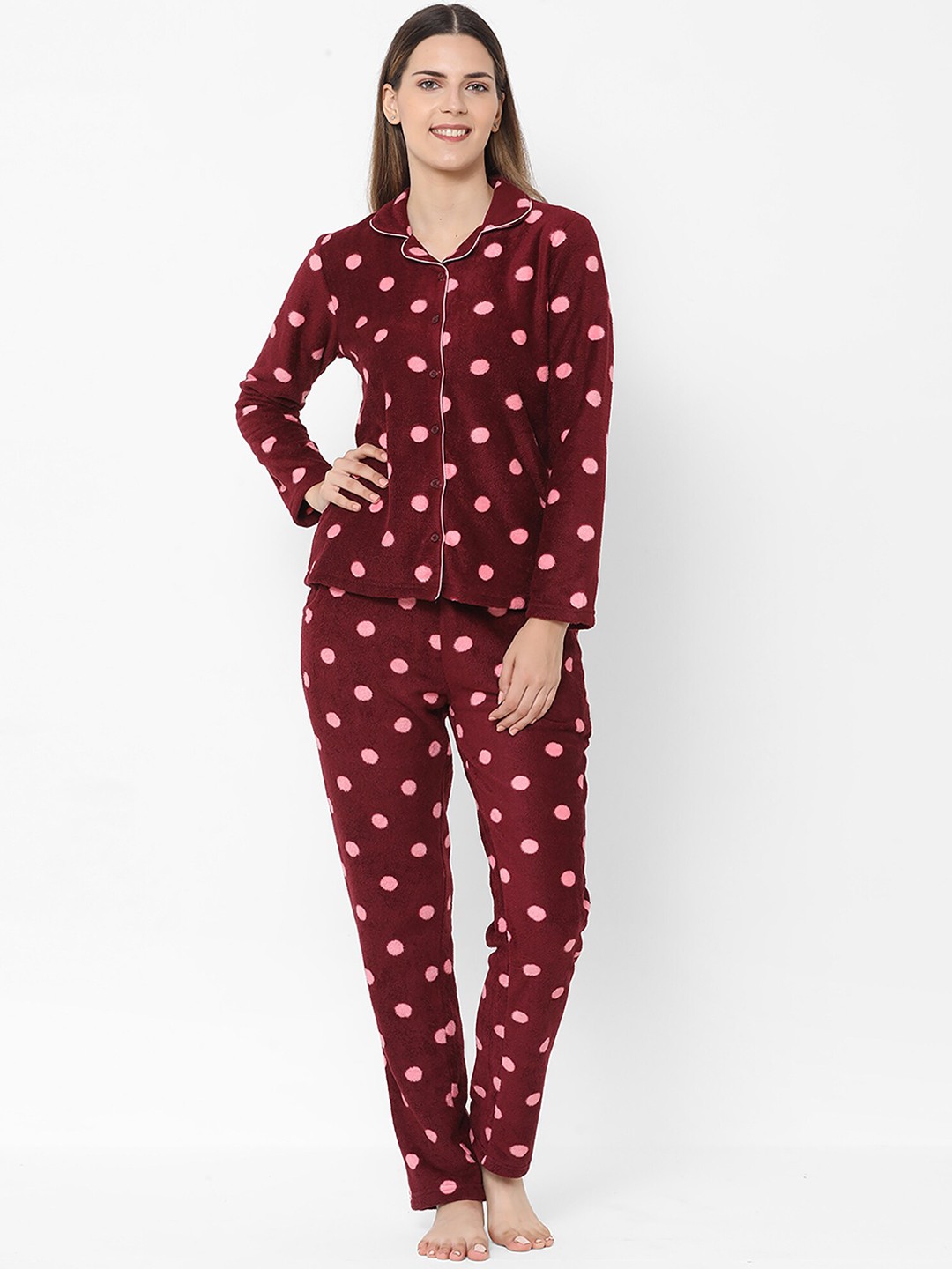 

Sweet Dreams Women Red & Pink Printed Night suit