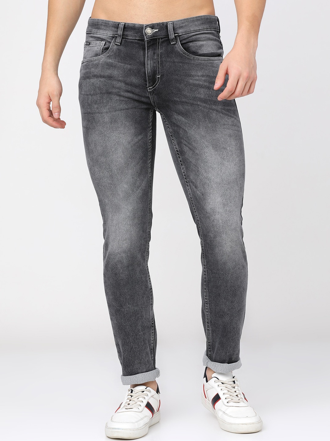 

HIGHLANDER Men Grey Slim Fit Heavy Fade Stretchable Jeans
