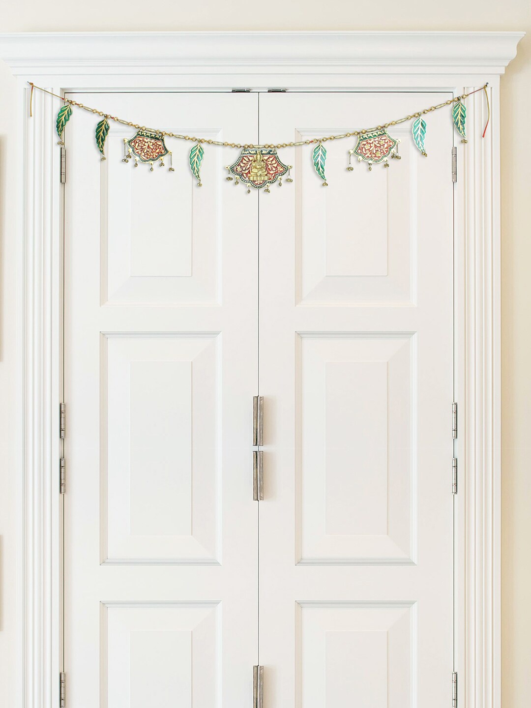 

Home Sparkle Aluminium Leaf Laxmi Toran, Multi