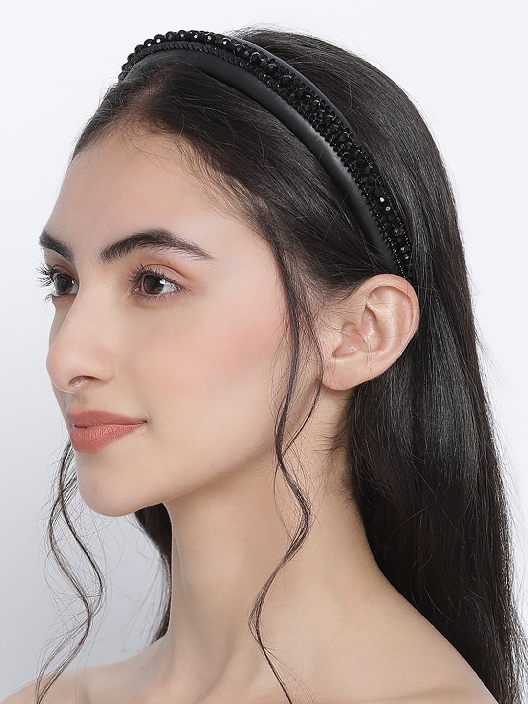 

Knotty Tail Women Black Embellished Hairband