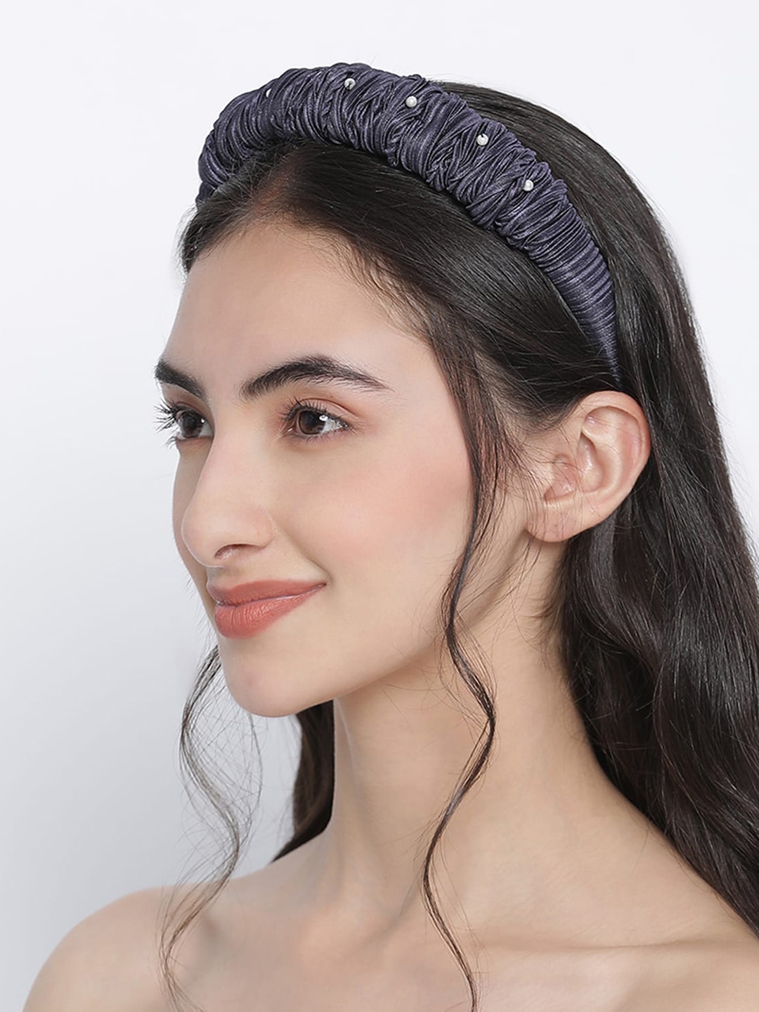 

Knotty Tail Women Navy Blue Scrunchy Hairband
