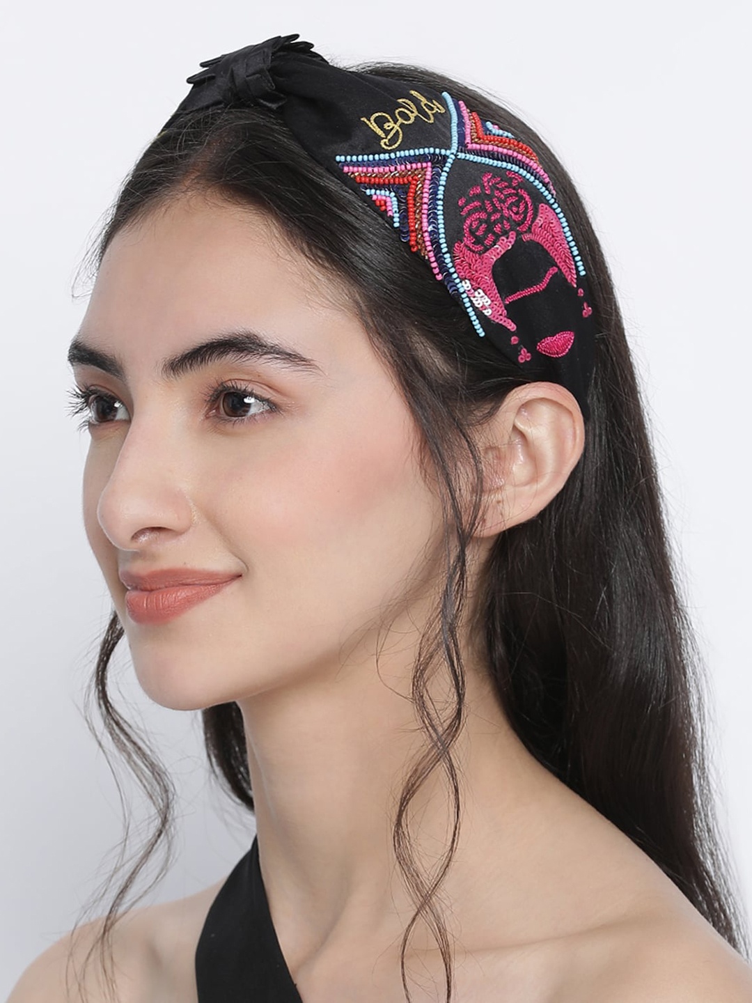 

Knotty Tail Women Black Embellished Hairband
