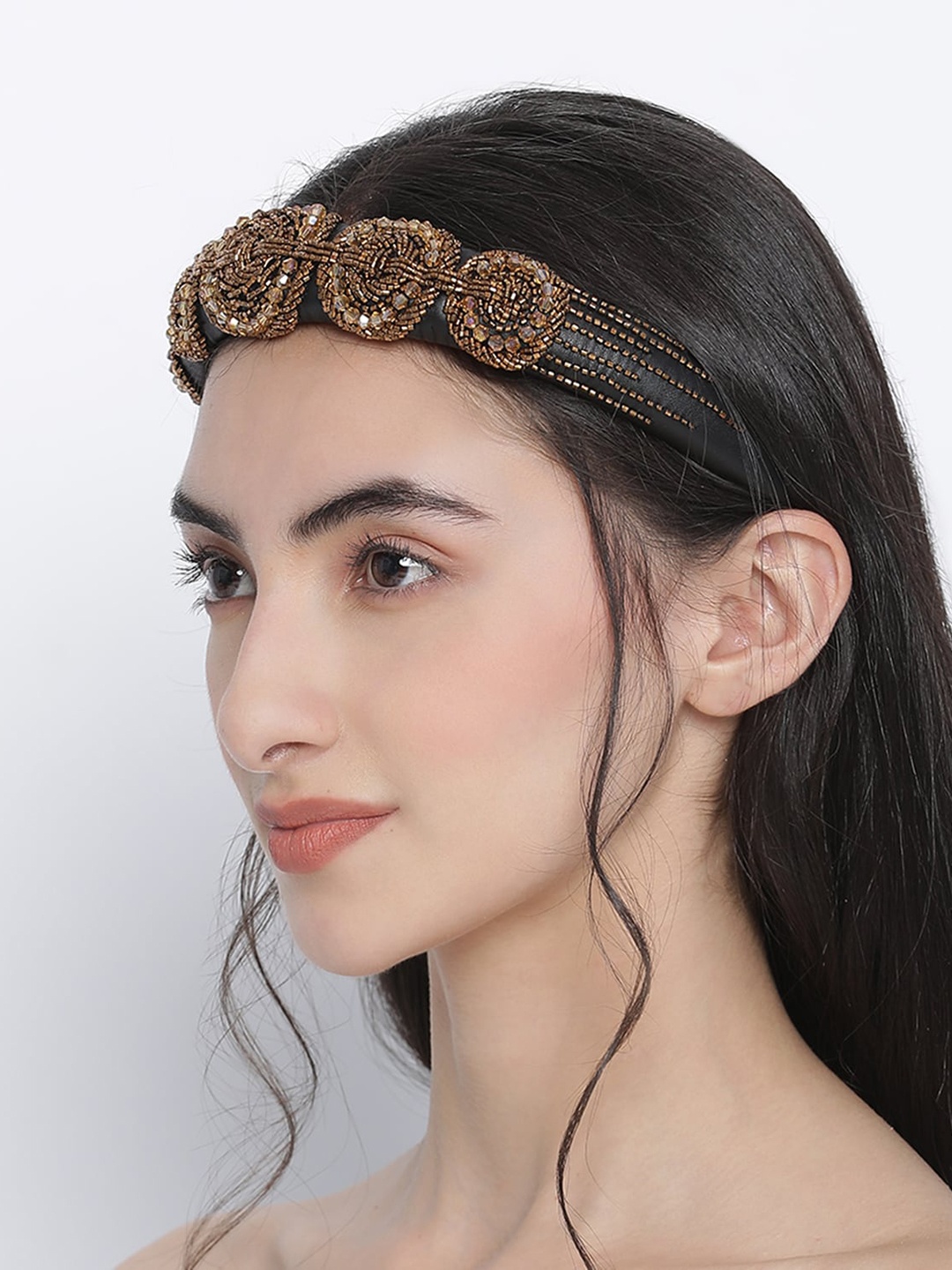 

Knotty Tail Women Black Embellished Head Band