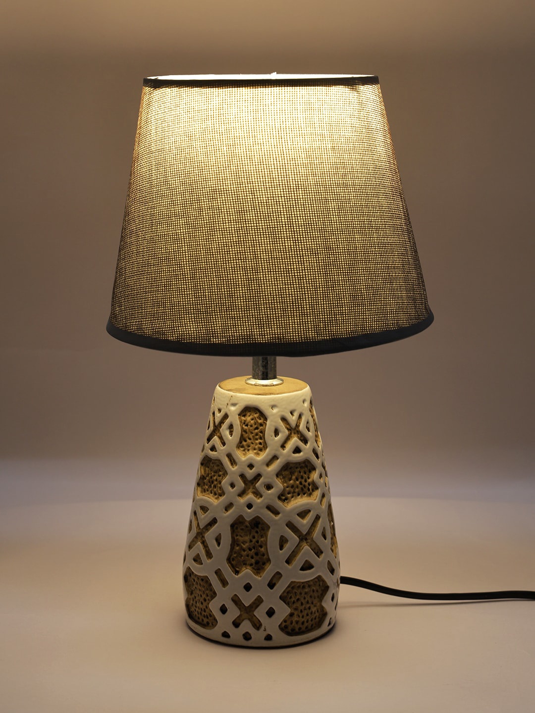 

TAYHAA Unique Design Ceramic Table Lamp, Grey