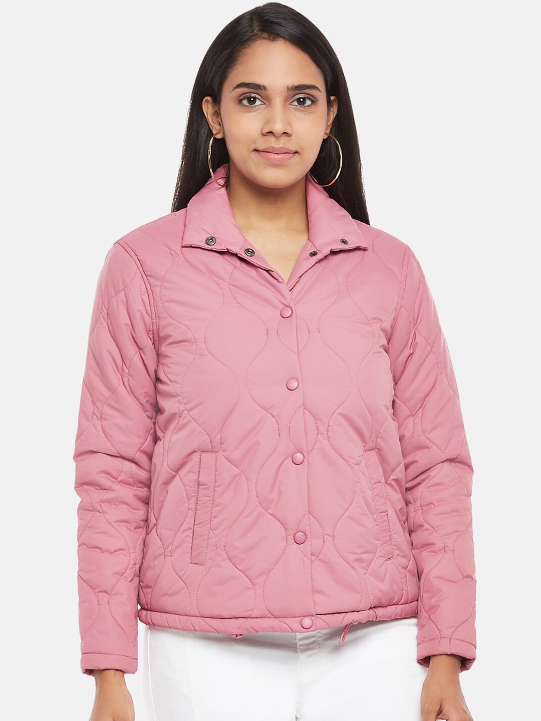 

Honey by Pantaloons Women Pink Padded Jacket