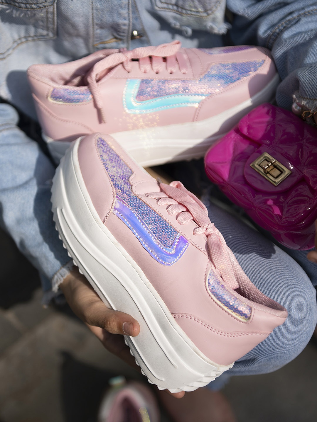 

Shoetopia Women Pink Sneakers