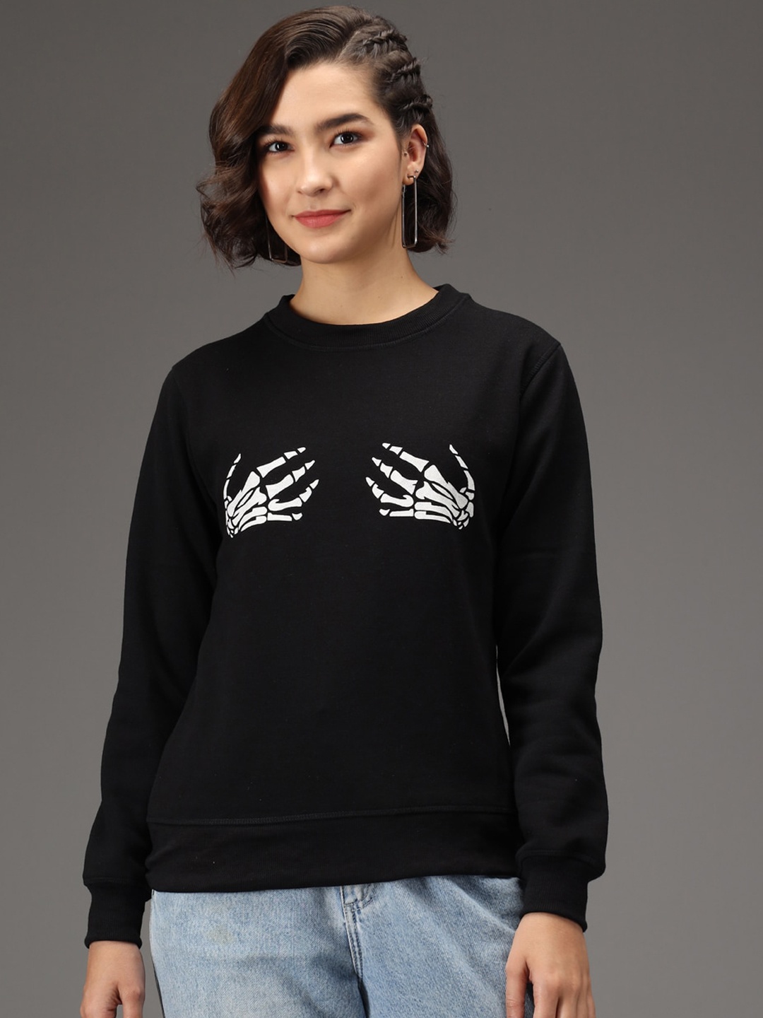 

Kotty Women Black Printed Sweatshirt