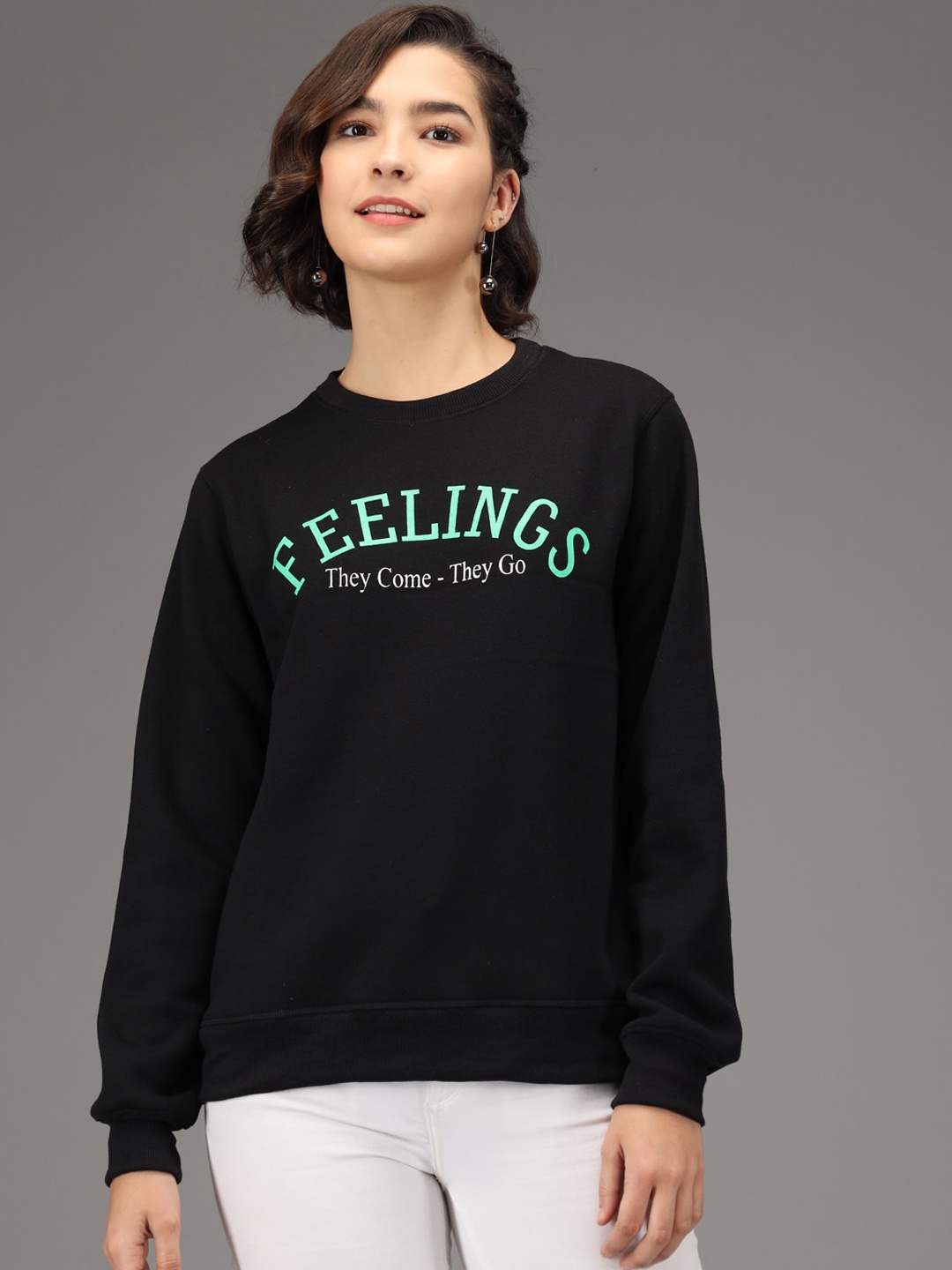 

Kotty Women Black Printed Sweatshirt