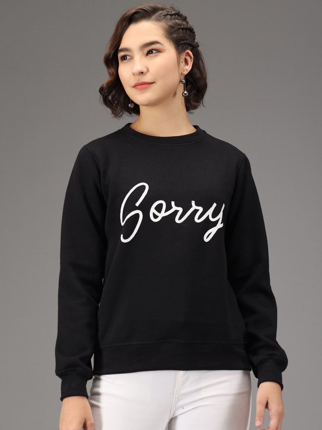 

Kotty Women Black Printed Sweatshirt