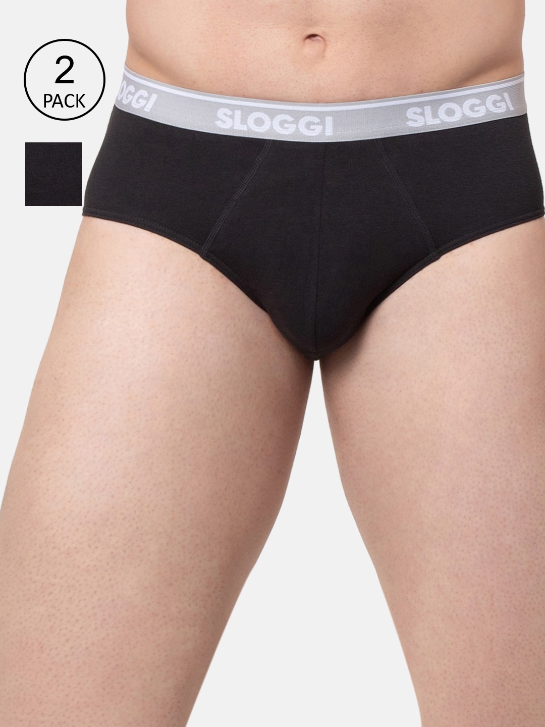 

Sloggi Men Go ABC H Cotton Midi - Pack Of 2, Black