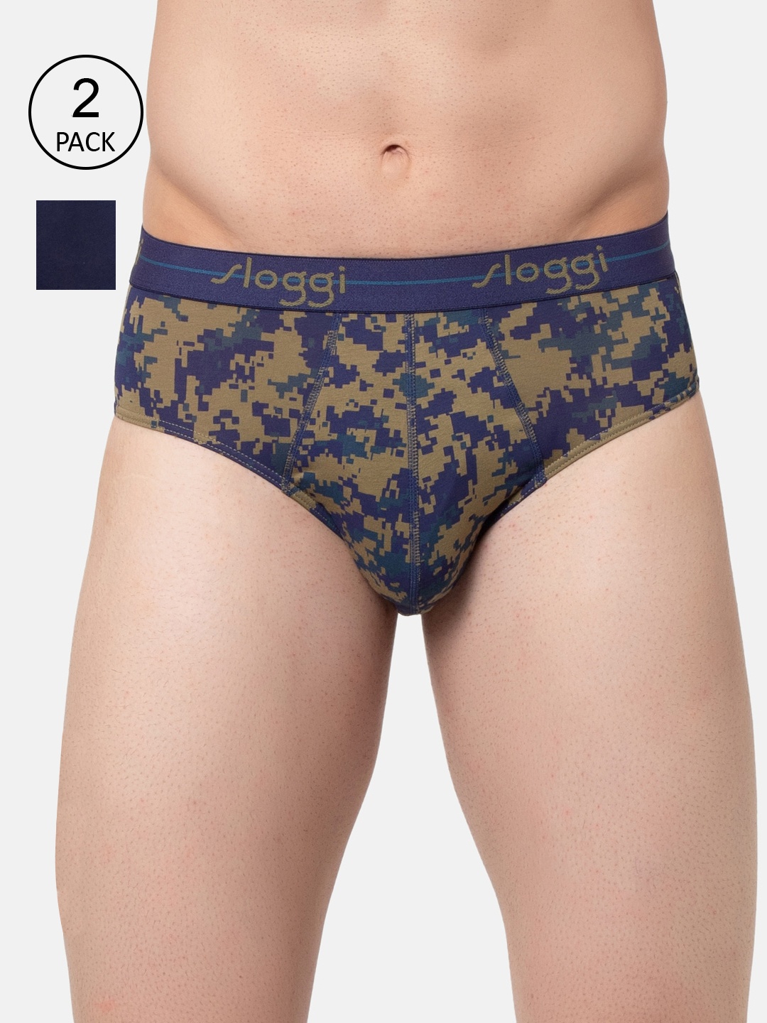 

Sloggi Men Start Cotton Midi - Pack Of 2, Blue