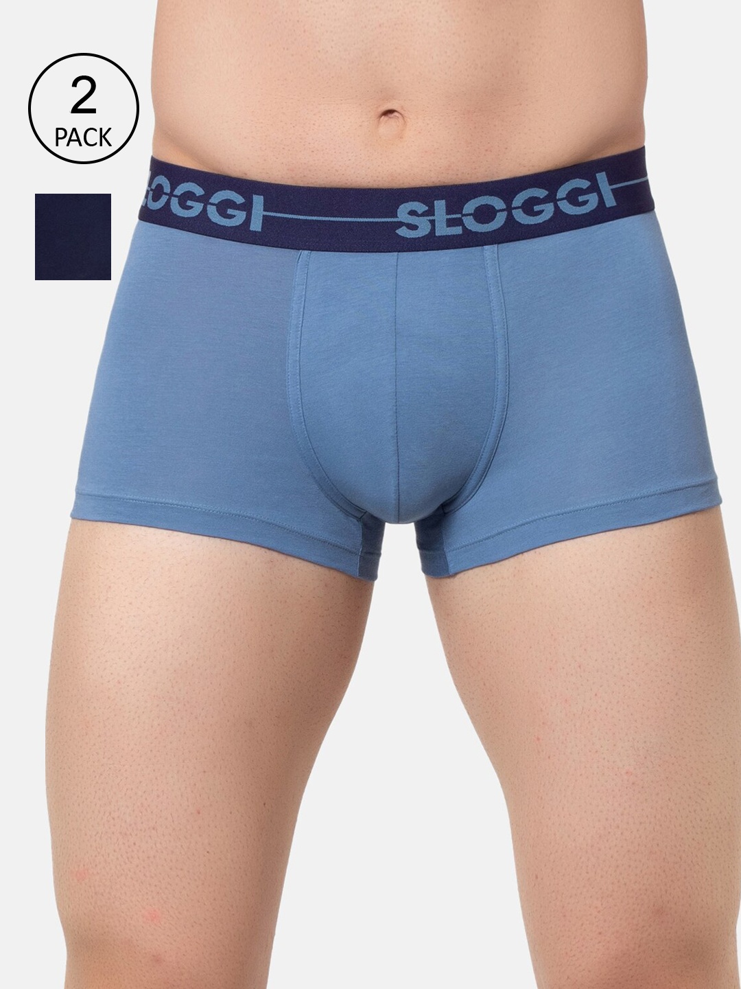 

Sloggi Men Go H Cotton Hipster Brief - Pack Of 2, Blue
