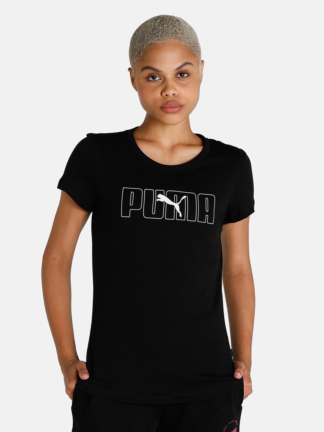 

Puma Women Black Printed Rebel Graphic T-shirt