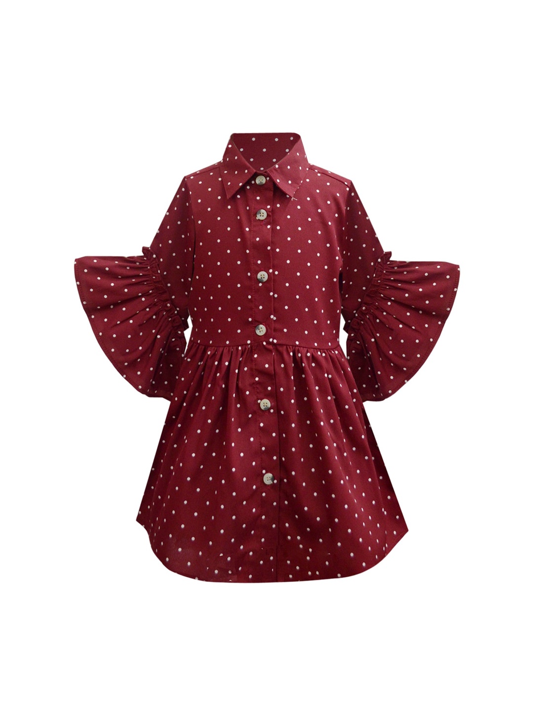 

A T U N Girls Maroon Shirt Dress