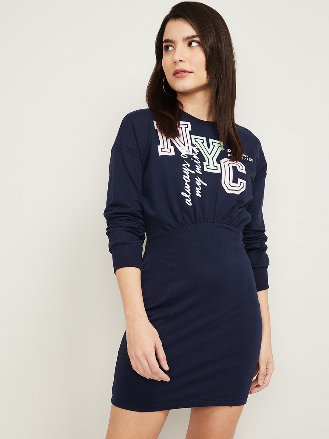 

Ginger by Lifestyle Woman Navy Blue Sheath Dress