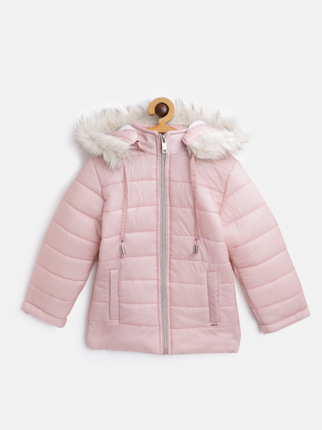 

Okane Girls Pink Shimmer Parka Jacket with Detachable Hood