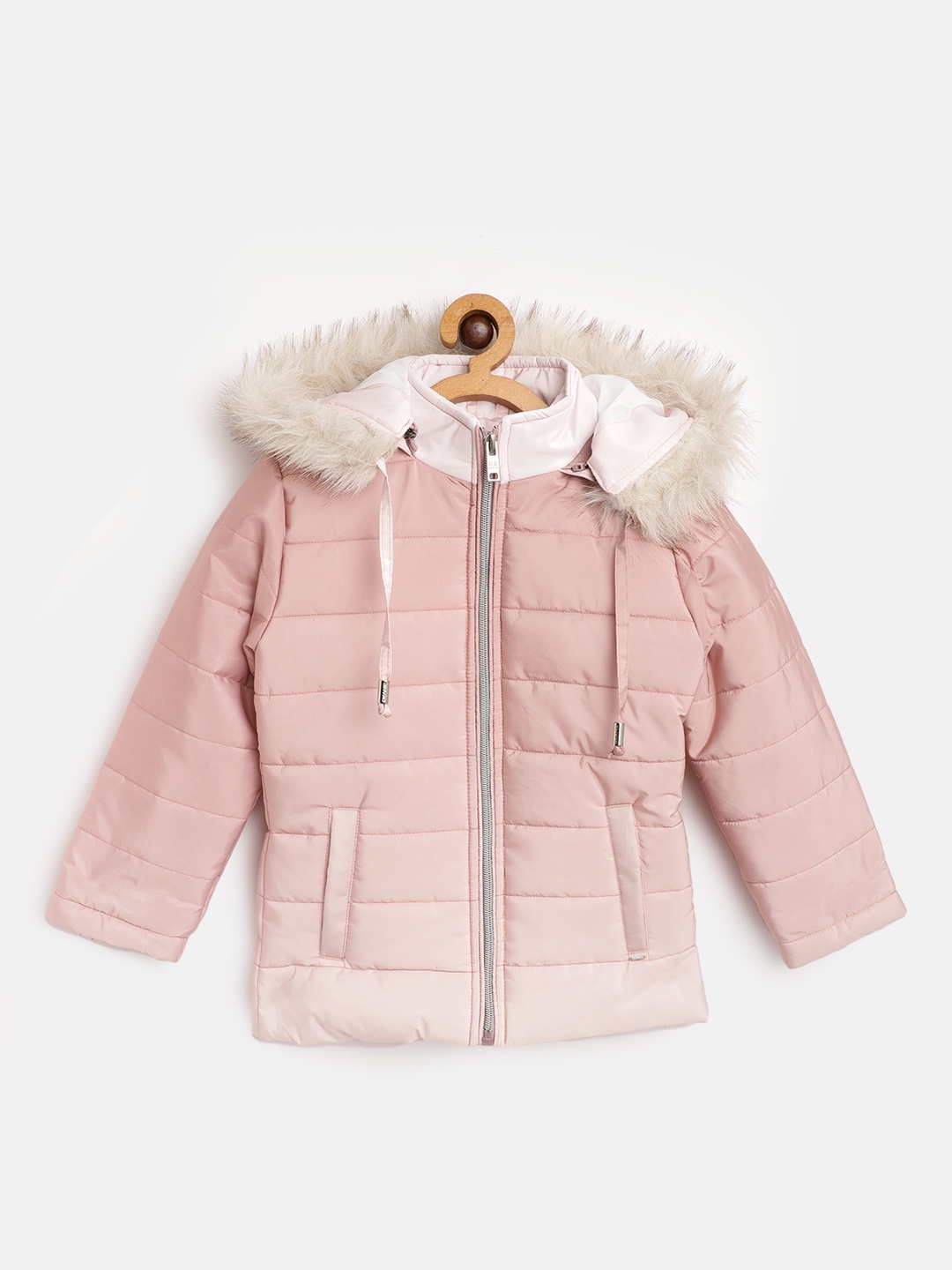 

Okane Girls Dusty Pink Ombre Dyed Hooded Parka Jacket