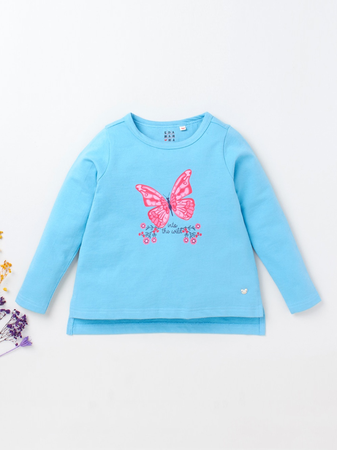 

Ed-a-Mamma Girls Blue Printed Sweatshirt