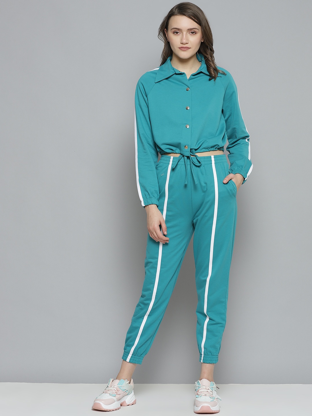 

VividArtsy Women Teal Green Sweatshirt with Joggers