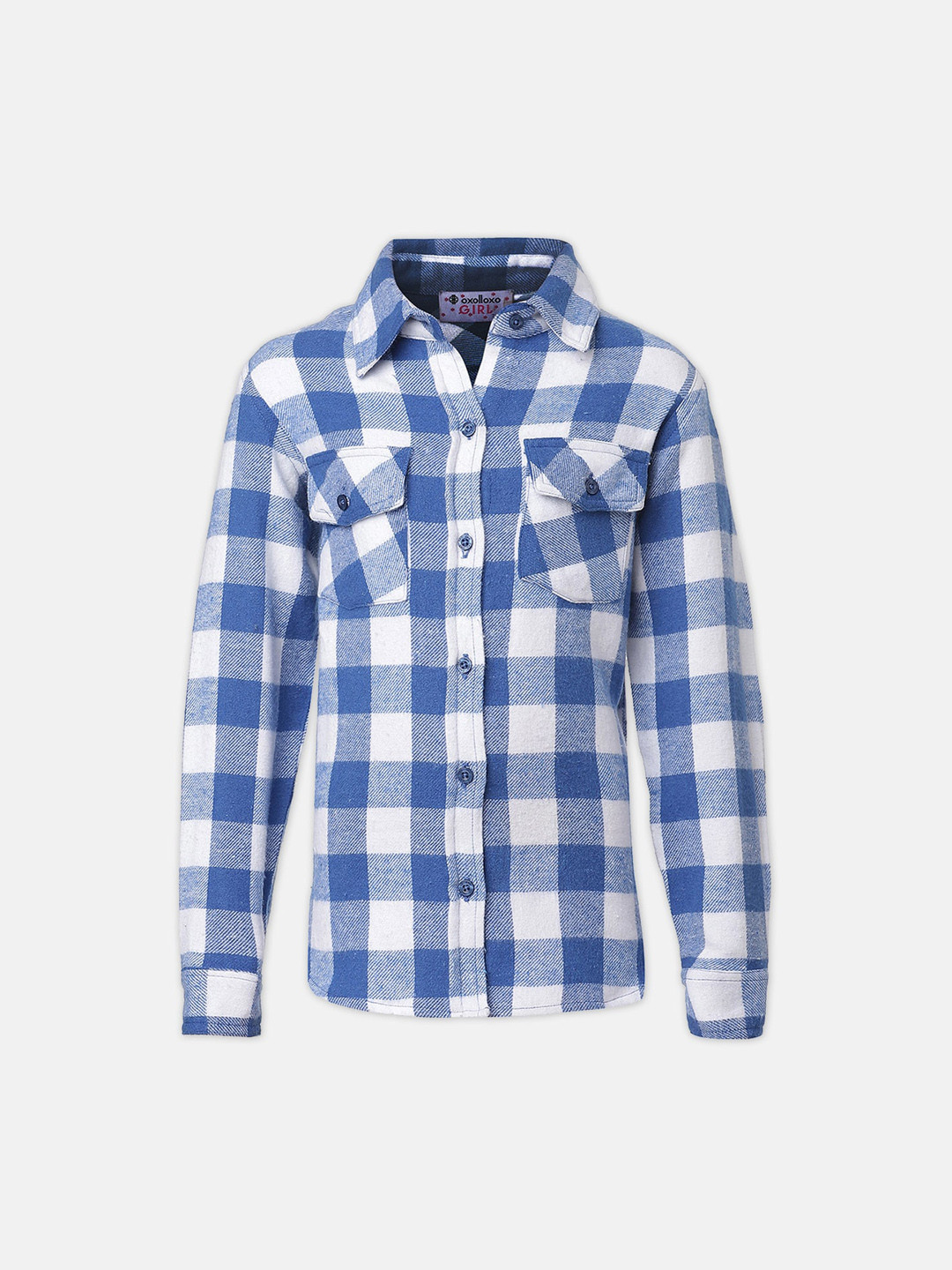 

Oxolloxo Girls Blue & White Buffalo Checked Casual Shirt