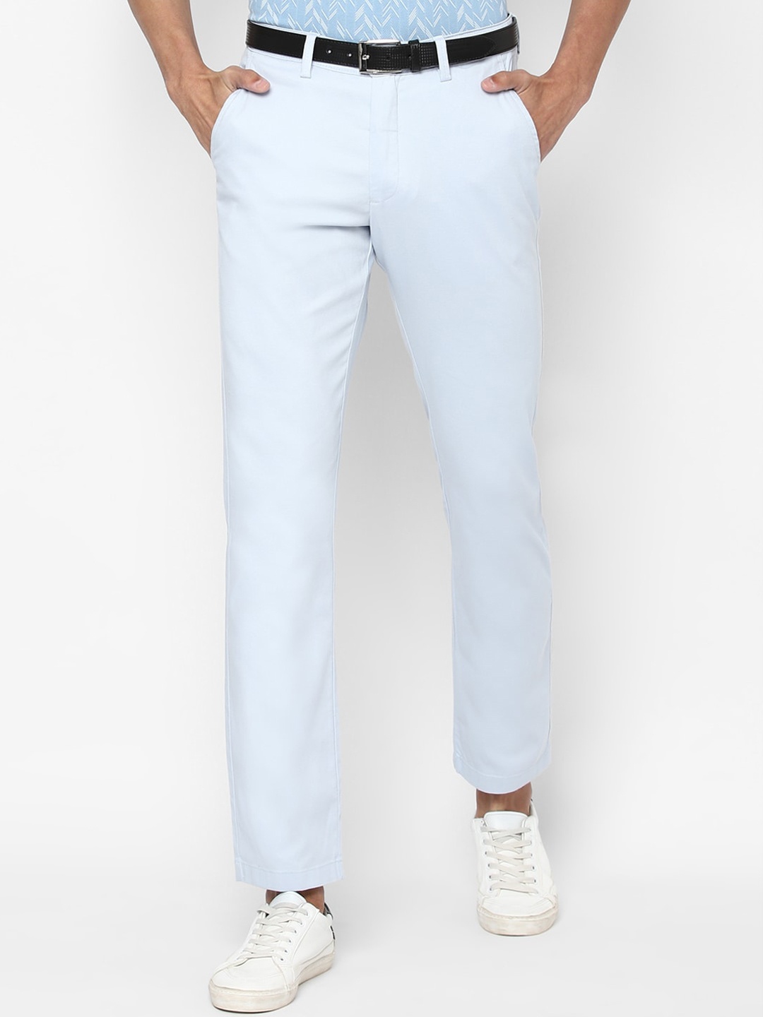 

Allen Solly Men Blue Solid Regular Fit Trousers