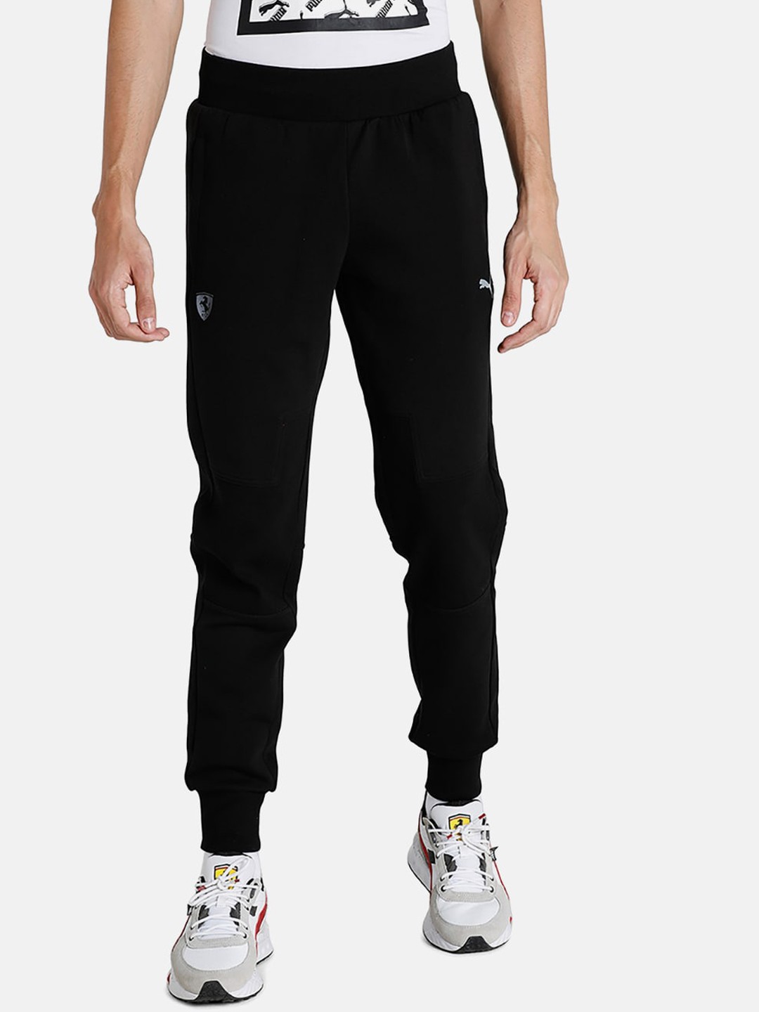 

PUMA Motorsport Men Black Solid Ferrari Style Knitted Slim Fit Motorsports Joggers