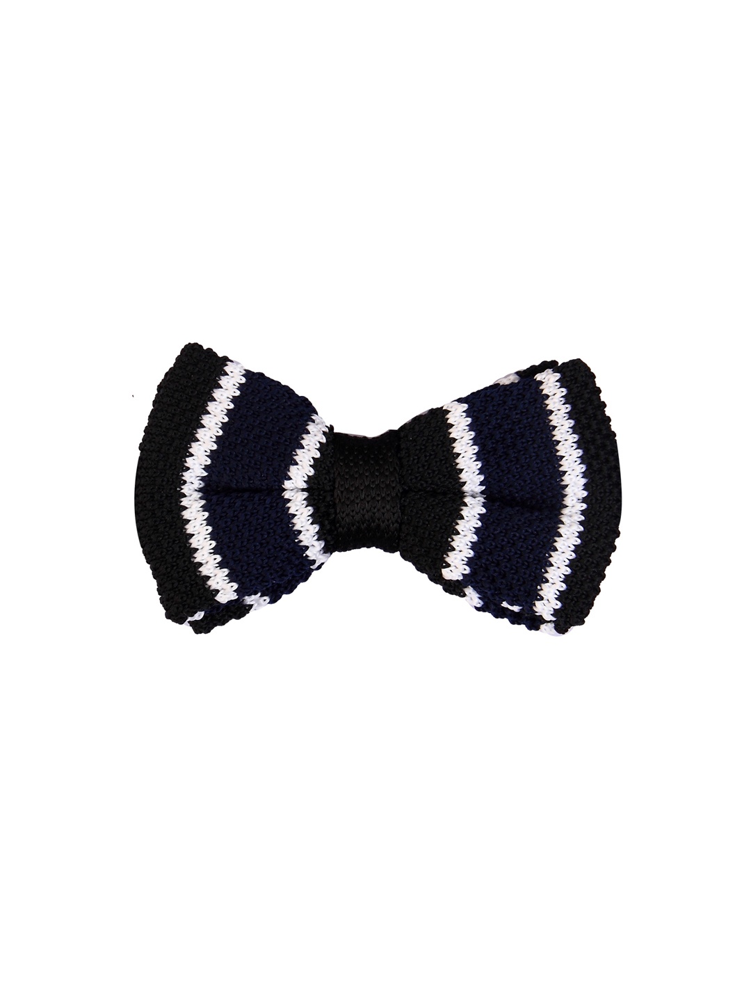 

Tossido Black & White Striped Bow Tie, Grey