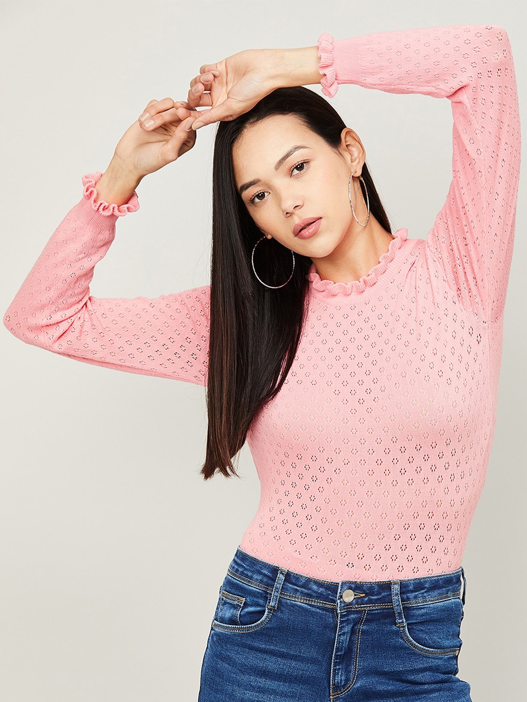 

Bossini Mauve Self Design Top