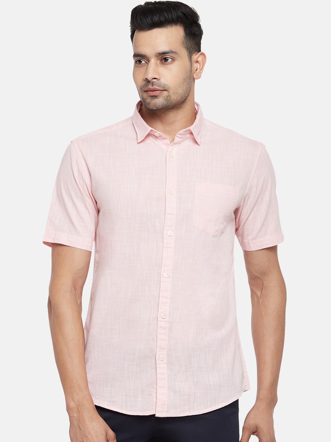 

BYFORD by Pantaloons Men Peach-Coloured Opaque Printed Casual Shirt