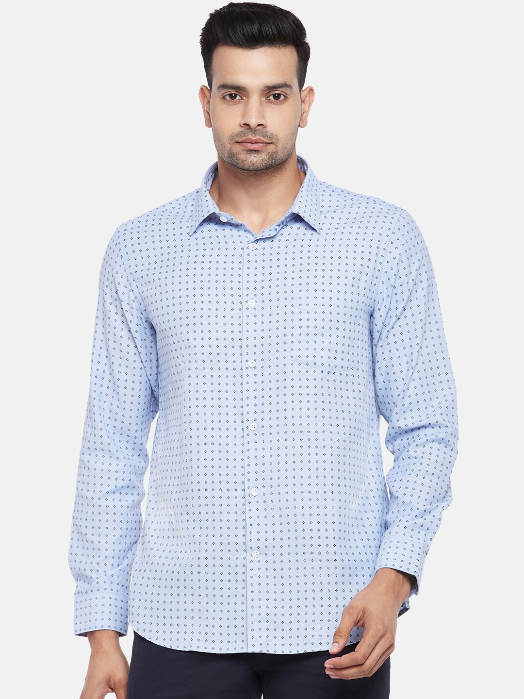 

BYFORD by Pantaloons Men Blue Slim Fit Casual Shirt