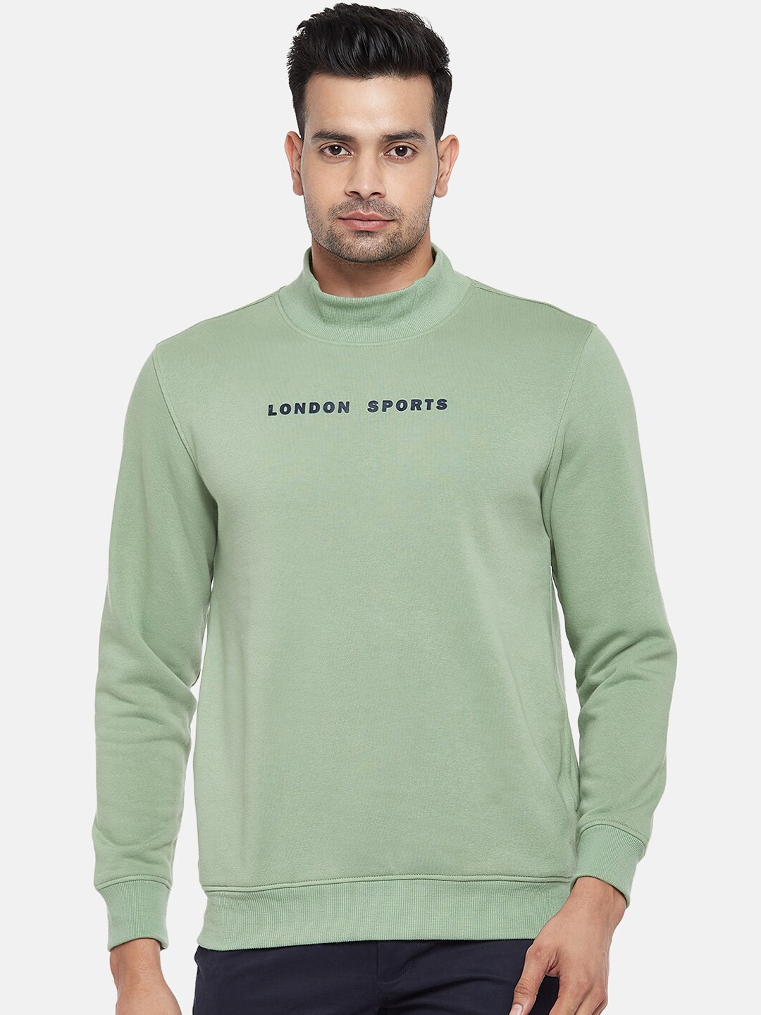 

BYFORD by Pantaloons Men Green Cotton Sweatshirt