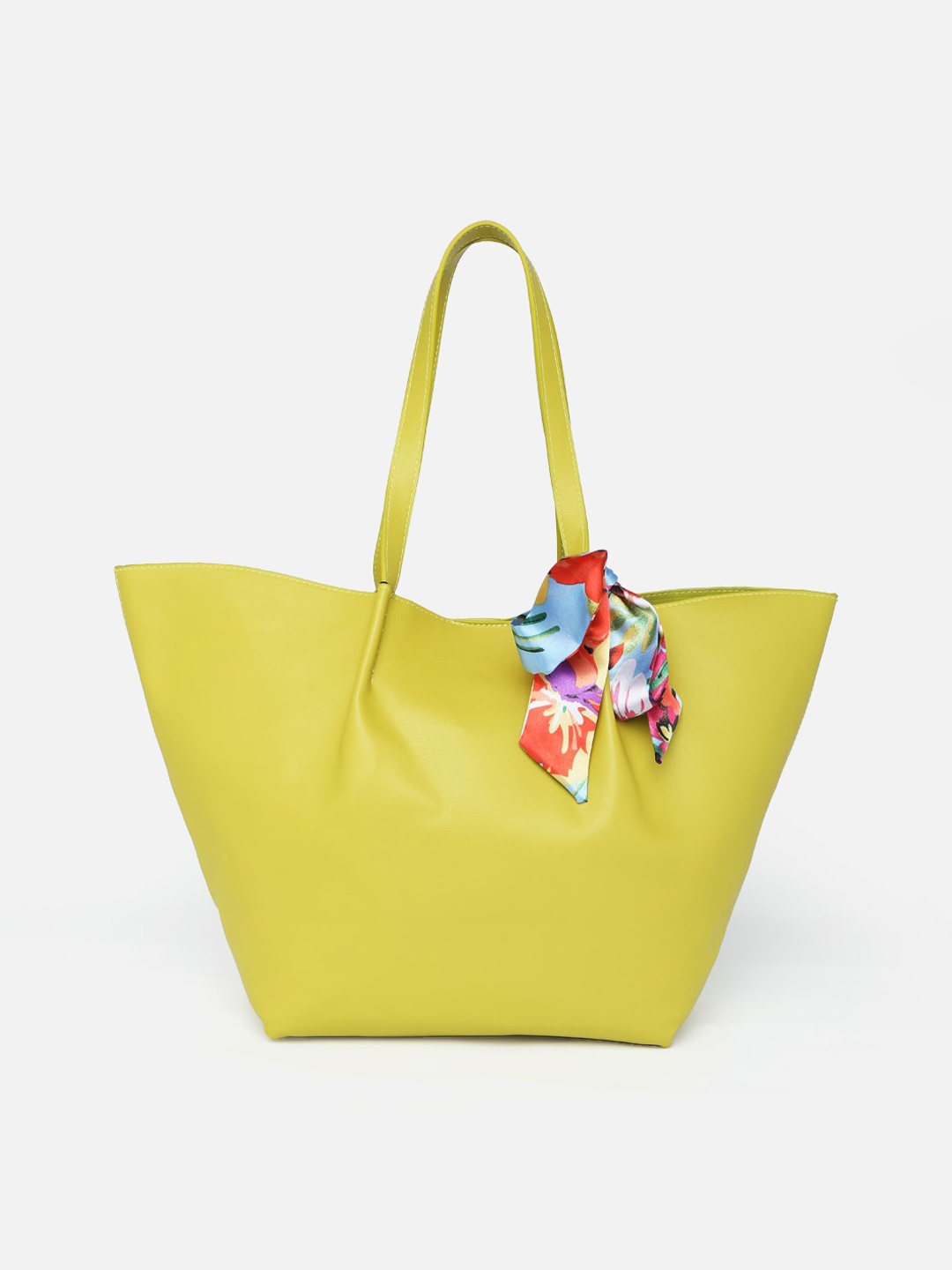 

Vero Moda Yellow Oversized Shopper Tote Bag with Scarf