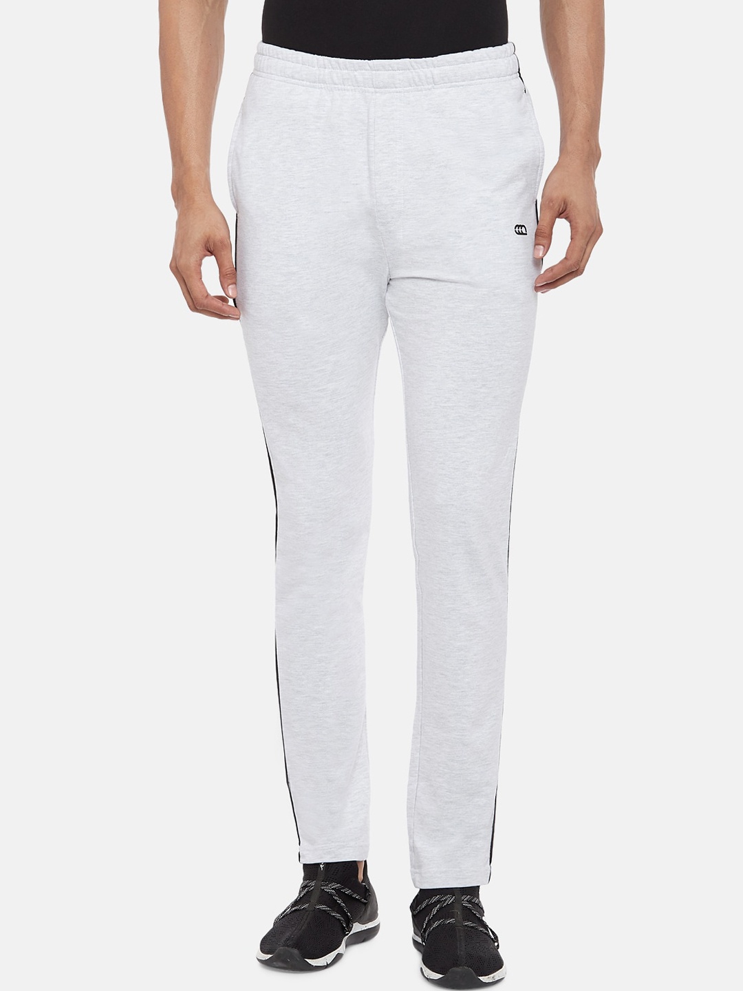 

Ajile by Pantaloons Men Grey Melange Solid Slim-Fit Pure Cotton Track Pants