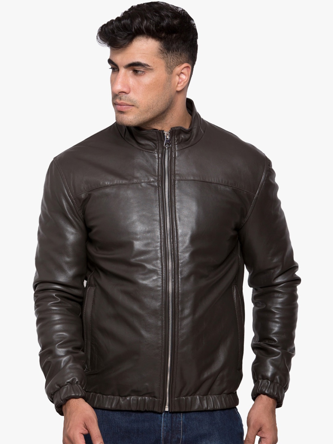 

Justanned Men Brown Leather Outdoor Biker Jacket