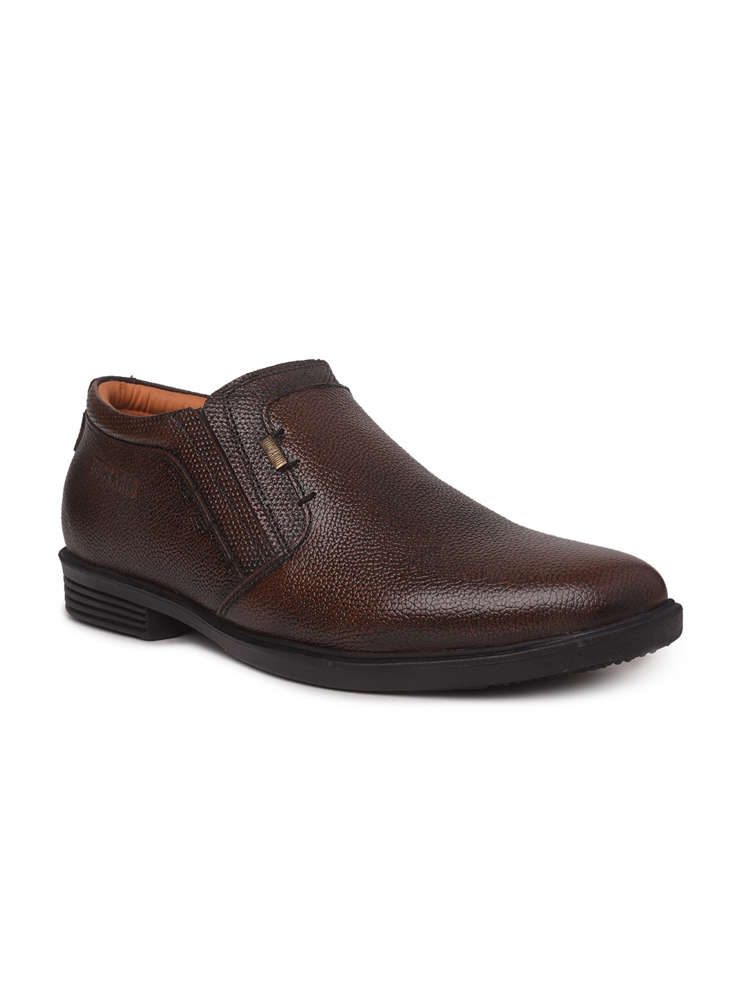 

Buckaroo Men Brown Textured Genuine Leather Slip-On Sneakers