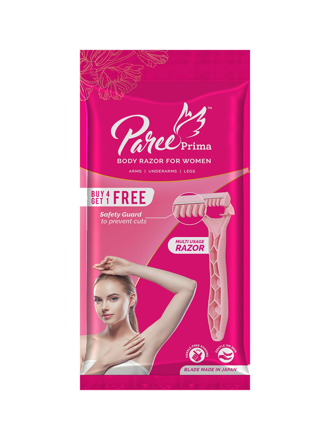 

Paree Women Pack of 5 Prima Premium Full Body Razors, Pink