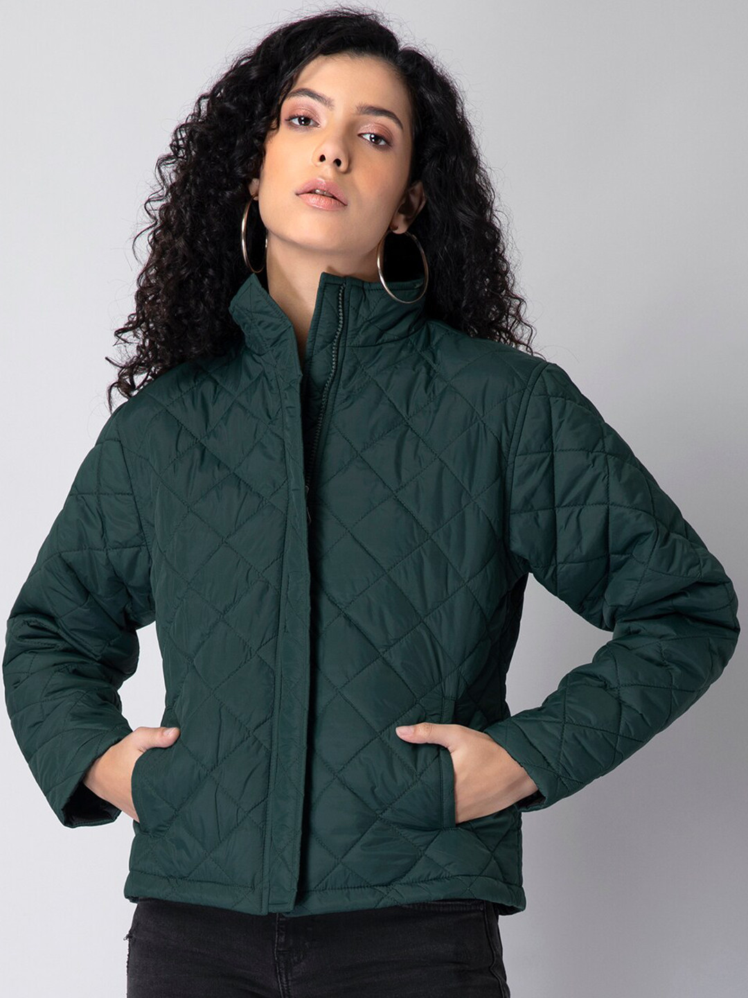 

FabAlley Women Green Quilted Jacket