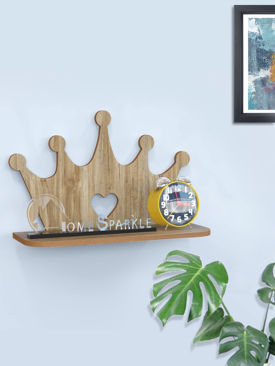 

Home Sparkle Brown MDF Basic Wall Shelf