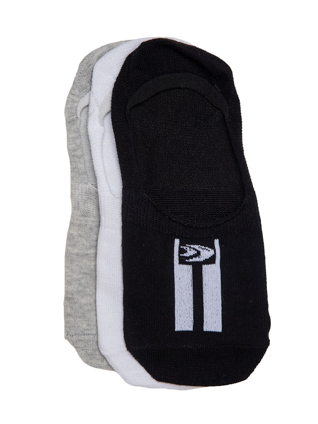 

Allen Cooper Men Pack Of 3 Patterned Cotton Shoe-Liner Socks, Black