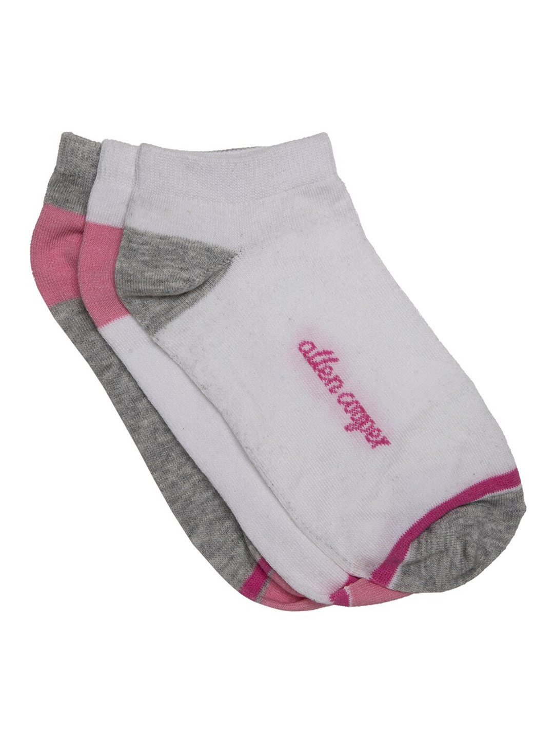 

Allen Cooper Women Pack Of 3 Cotton Ankle-Length Socks, Grey