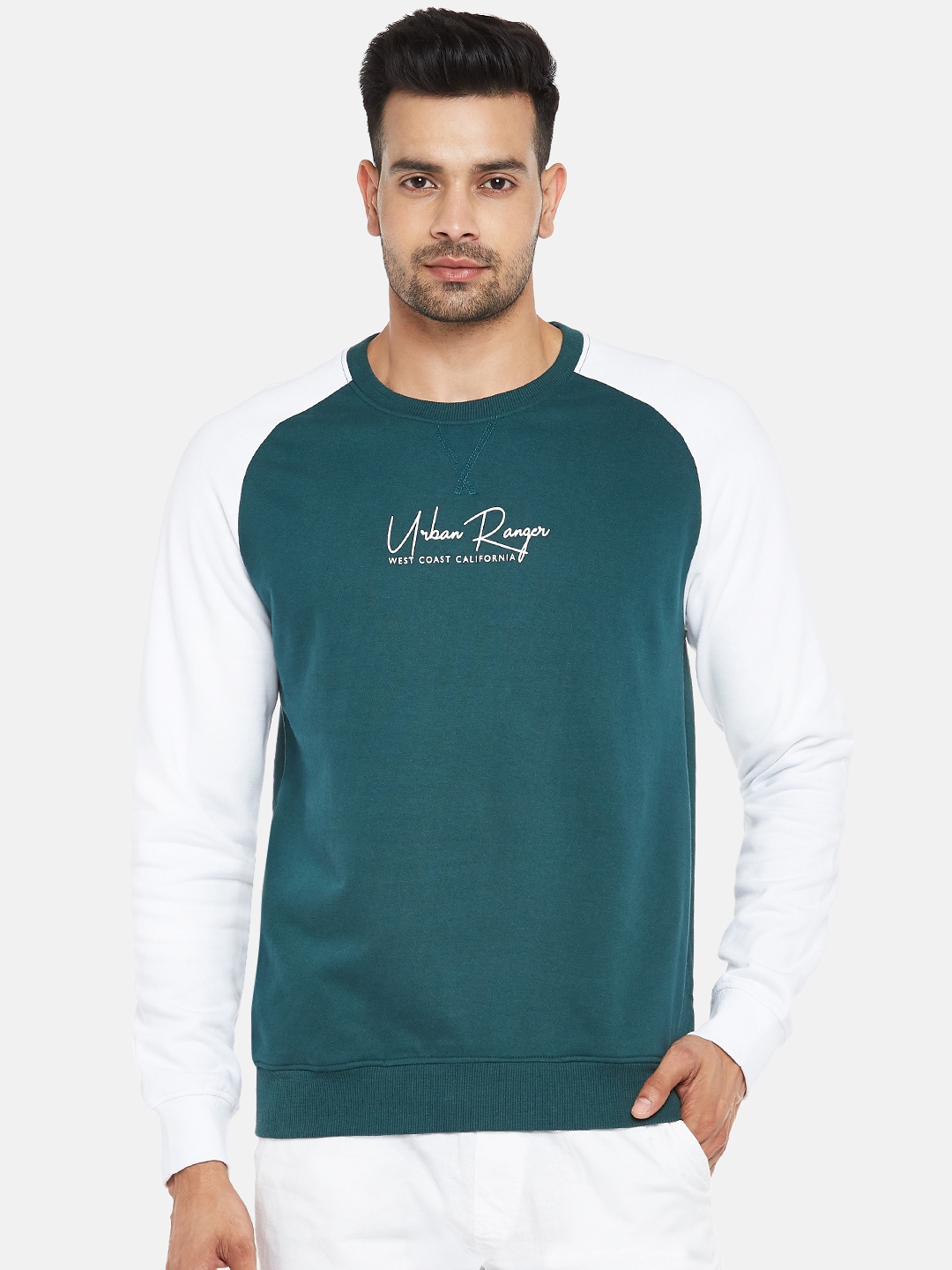 

Urban Ranger by pantaloons Men Green Printed Sweatshirt