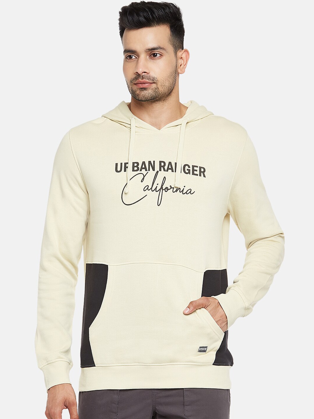 

Urban Ranger by pantaloons Men Beige Printed Pure Cotton Sweatshirt