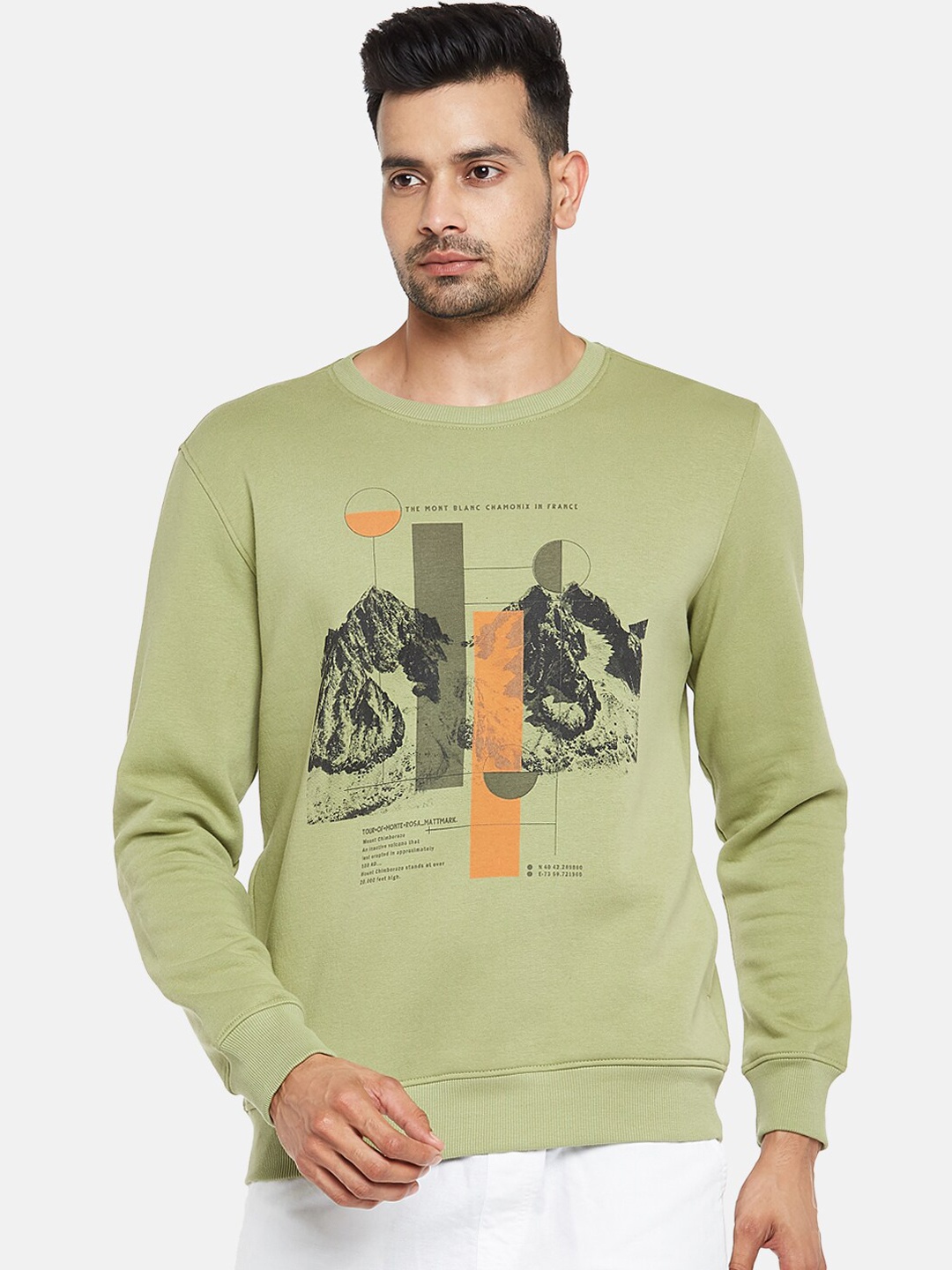 

Urban Ranger by pantaloons Men Green Printed Sweatshirt