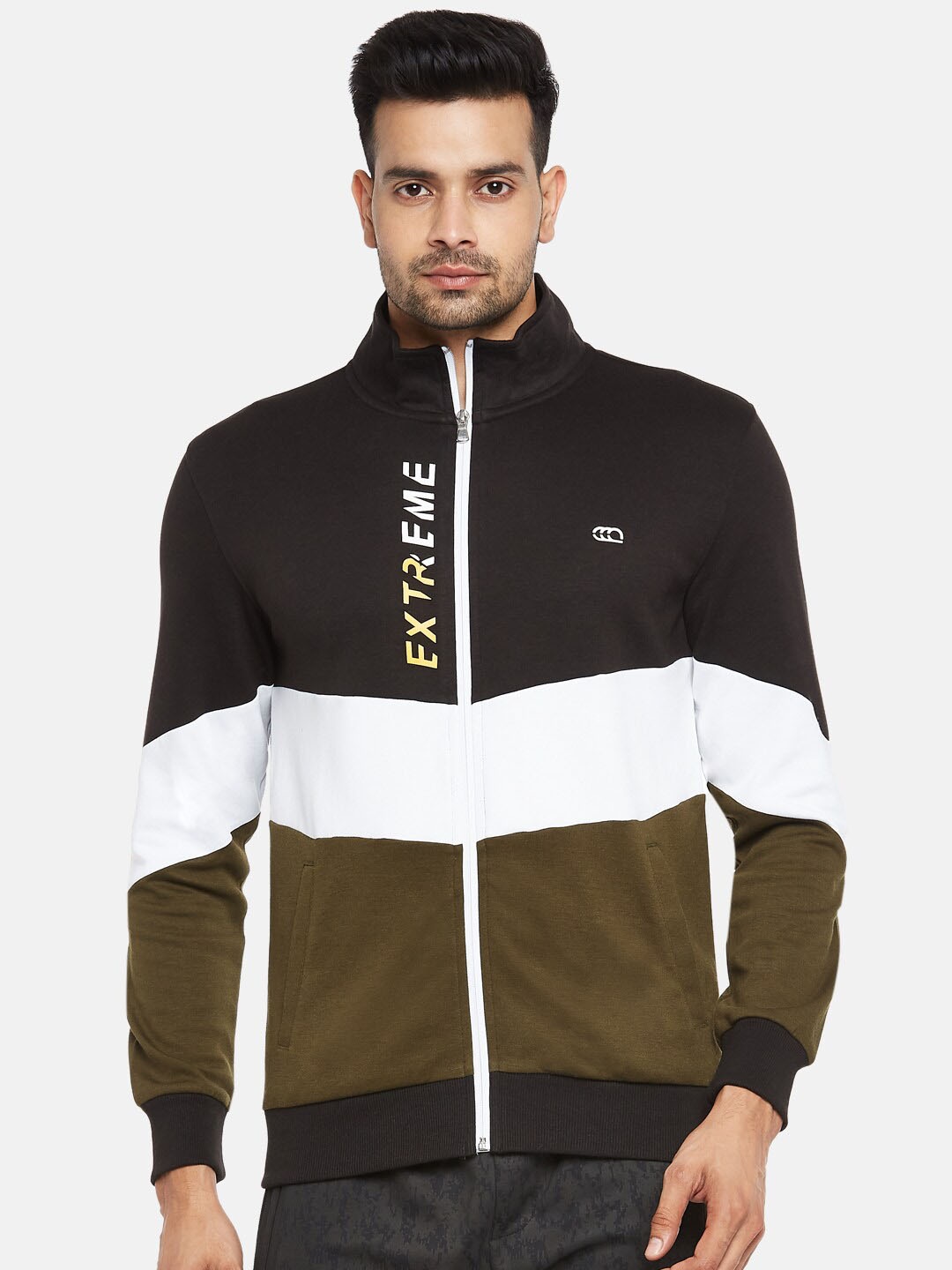 

Ajile by Pantaloons Men Black Colourblocked Sweatshirt