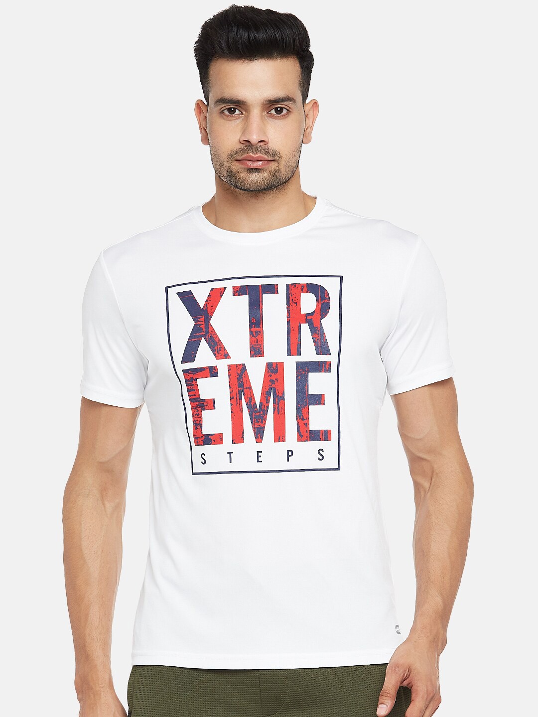 

Ajile by Pantaloons Men White Varsity Printed Slim Fit T-Shirt