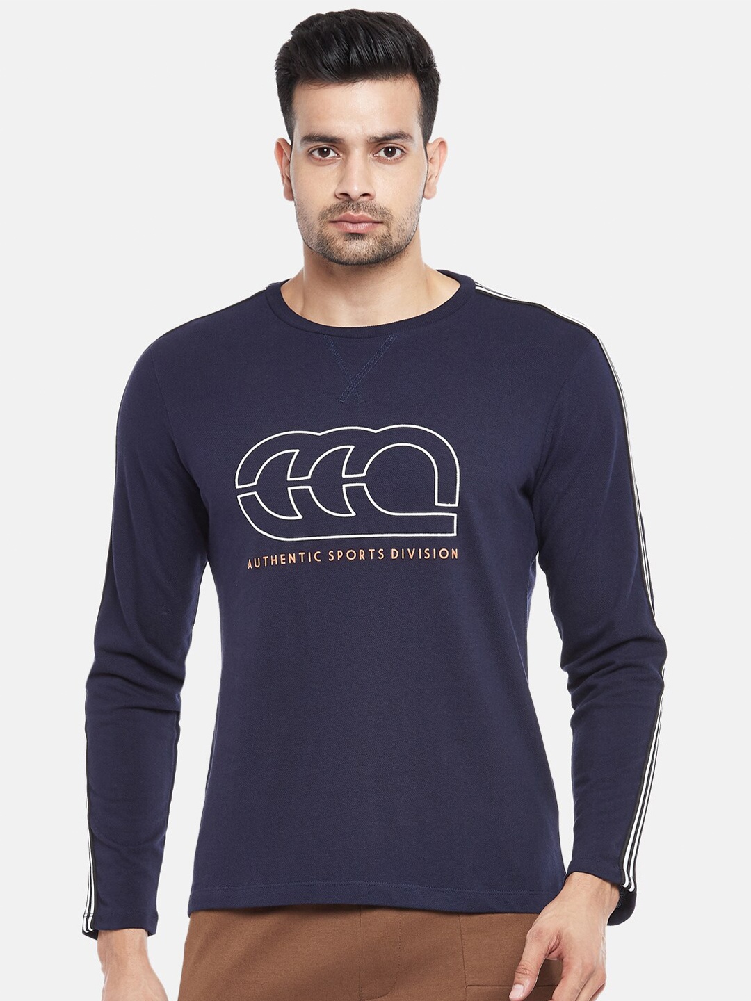 

Ajile by Pantaloons Men Navy Blue Typography Slim Fit T-shirt