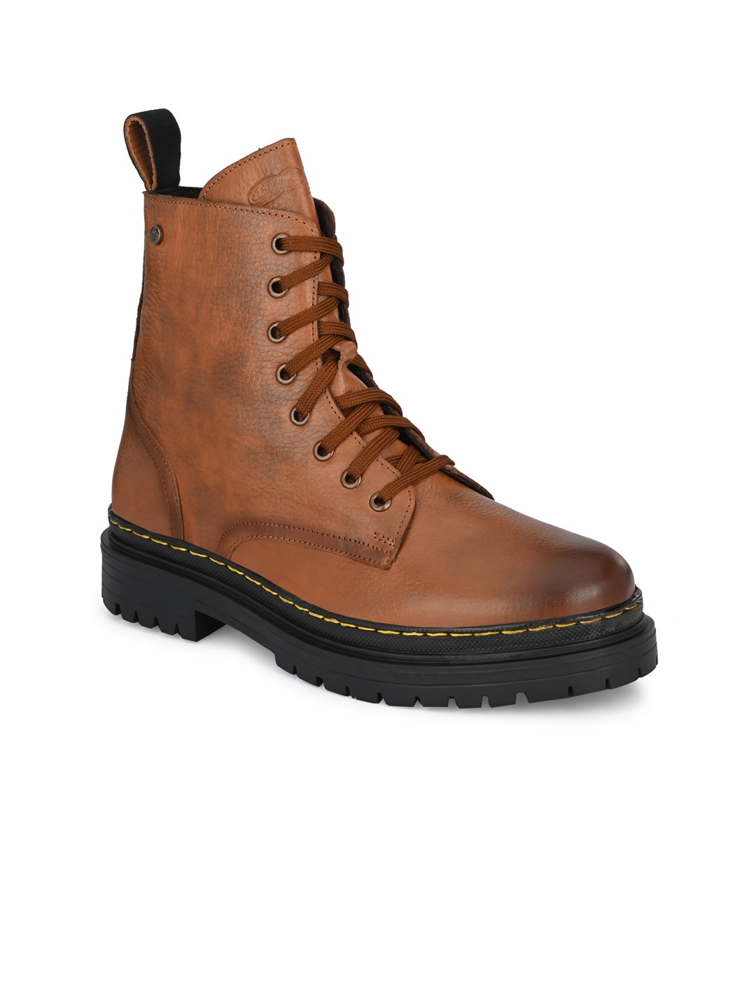 

Delize Men Tan Leather Flat Boots