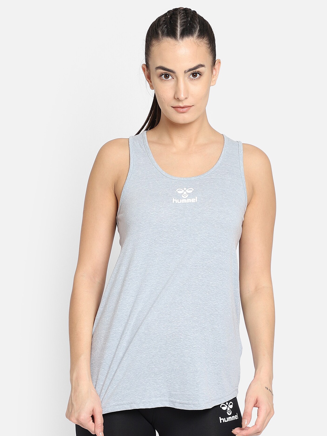 

hummel Grey Brand Logo Printed Tank Top