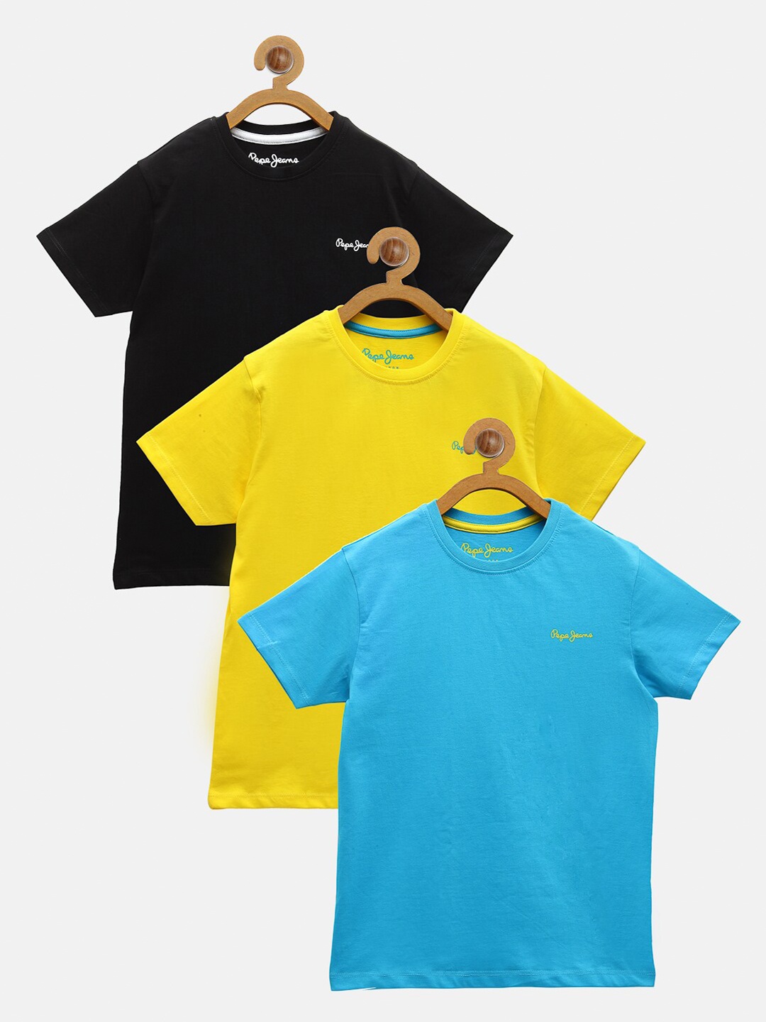 

Pepe Jeans Boys 3 Pure Cotton T-shirts, Black