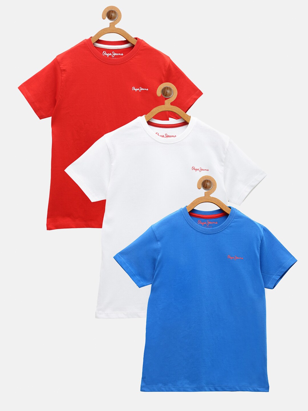 

Pepe Jeans Boys Red & White Pack of 3 T-shirts